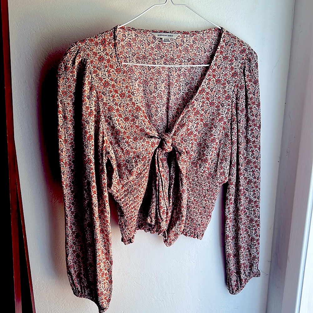American Eagle shirred waist, crop top. Bohemian style adorable top